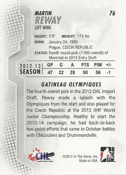 2013-14 In The Game Heroes and Prospects #76 Martin Reway Back
