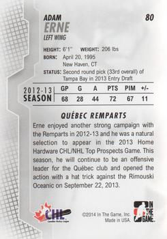 2013-14 In The Game Heroes and Prospects #80 Adam Erne Back