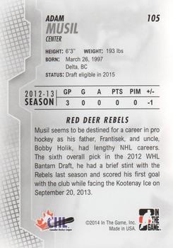 2013-14 In The Game Heroes and Prospects #105 Adam Musil Back