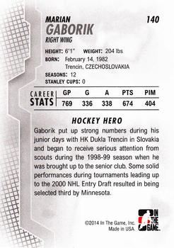 2013-14 In The Game Heroes and Prospects #140 Marian Gaborik Back