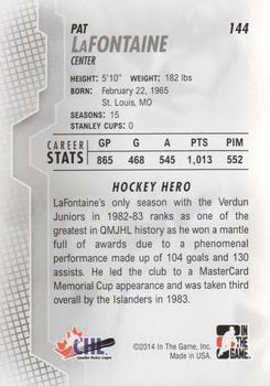 2013-14 In The Game Heroes and Prospects #144 Pat LaFontaine Back