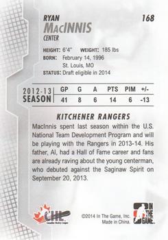 2013-14 In The Game Heroes and Prospects #168 Ryan MacInnis Back
