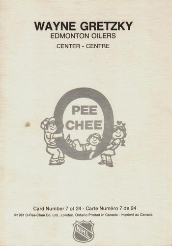 1980-81 O-Pee-Chee Super #7 Wayne Gretzky Back