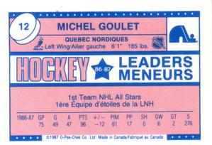 1987-88 O-Pee-Chee Minis #12 Michel Goulet Back