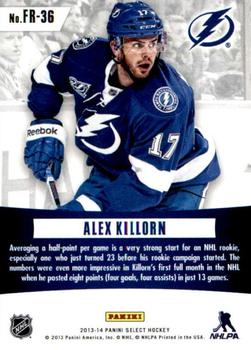 2013-14 Panini Select - Fire on Ice Rookies Blue #FR-36 Alex Killorn Back