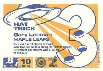 1990-91 Bowman - Hat Tricks #10 Gary Leeman Back