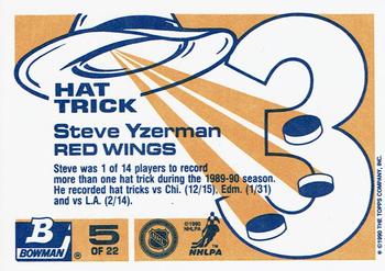 1990-91 Bowman - Hat Tricks #5 Steve Yzerman Back