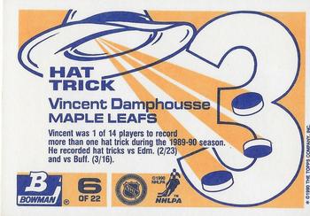 1990-91 Bowman - Hat Tricks #6 Vincent Damphousse Back