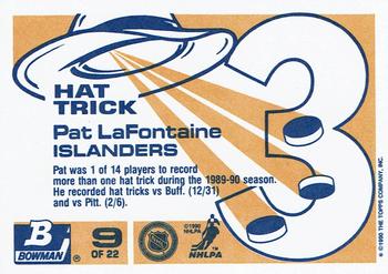1990-91 Bowman - Hat Tricks #9 Pat LaFontaine Back