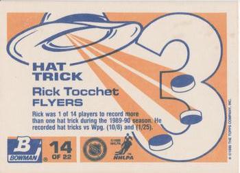 1990-91 Bowman - Hat Tricks #14 Rick Tocchet Back