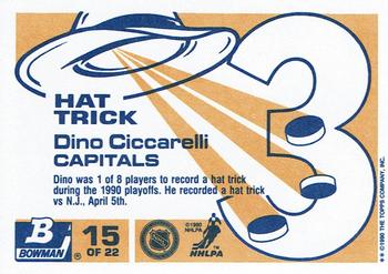 1990-91 Bowman - Hat Tricks #15 Dino Ciccarelli Back