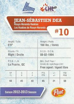 2013-14 Post CHL #NNO Jean-Sebastien Dea Back