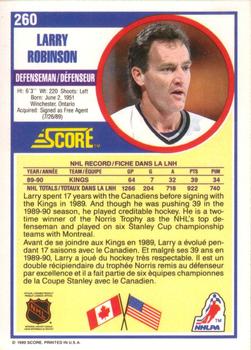 1990-91 Score Canadian #260 Larry Robinson Back
