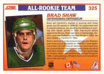 1990-91 Score Canadian #325 Brad Shaw Back