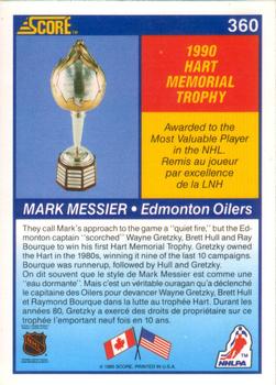 1990-91 Score Canadian #360 Mark Messier Back