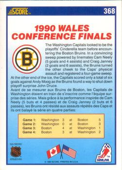 1990-91 Score Canadian #368 Boston Bruins 1990 Conference Champions Back