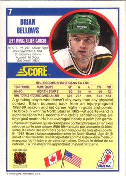 1990-91 Score Canadian #7 Brian Bellows Back