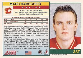 1991-92 Score Rookie and Traded #33T Marc Habscheid Back