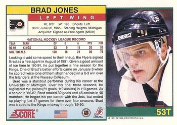 1991-92 Score Rookie and Traded #53T Brad Jones Back