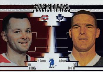 2003-04 In The Game Action - Fall Expo Forever Rivals #FR8 Tim Horton / Doug Harvey Front