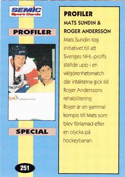 1995 Semic Globe VM (Swedish) #251 Mats Sundin / Roger Andersson Back