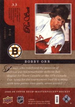 2008-09 Upper Deck Masterpieces #33 Bobby Orr Back