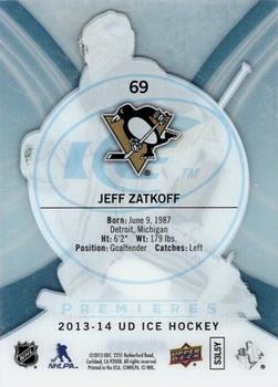 2013-14 SPx - 2013-14 Upper Deck Ice #69 Jeff Zatkoff Back