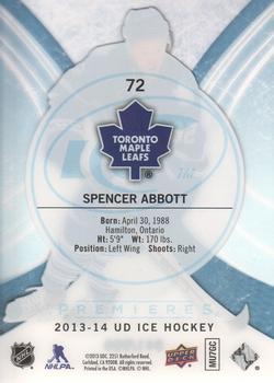 2013-14 SPx - 2013-14 Upper Deck Ice #72 Spencer Abbott Back