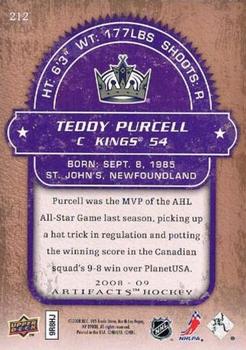 2008-09 Upper Deck Artifacts #212 Teddy Purcell Back