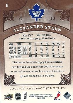 2008-09 Upper Deck Artifacts #9 Alexander Steen Back