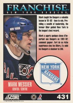 1992-93 Score Canadian #431 Mark Messier Back