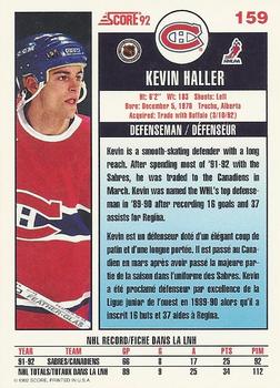 1992-93 Score Canadian #159 Kevin Haller Back