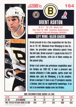 1992-93 Score Canadian #164 Brent Ashton Back