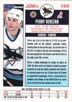 1992-93 Score Canadian #169 Perry Berezan Back