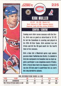 1992-93 Score Canadian #225 Kirk Muller Back