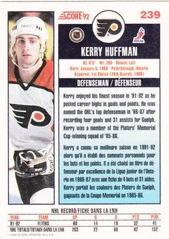 1992-93 Score Canadian #239 Kerry Huffman Back