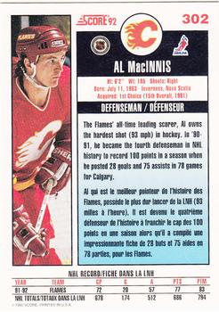 1992-93 Score Canadian #302 Al MacInnis Back