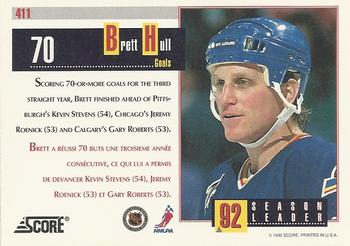 1992-93 Score Canadian #411 Brett Hull Back