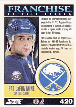 1992-93 Score Canadian #420 Pat LaFontaine Back