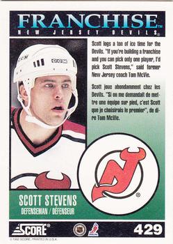1992-93 Score Canadian #429 Scott Stevens Back