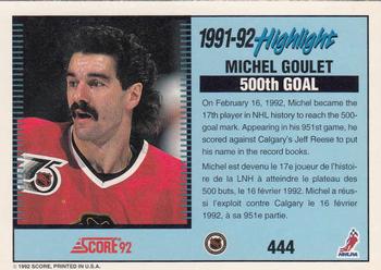 1992-93 Score Canadian #444 Michel Goulet Back