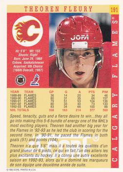 1993-94 Score Canadian #191 Theoren Fleury Back