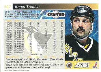 1993-94 Score Canadian #567 Bryan Trottier Back