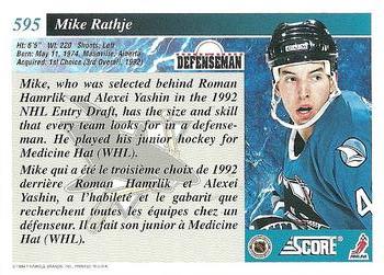1993-94 Score Canadian #595 Mike Rathje Back