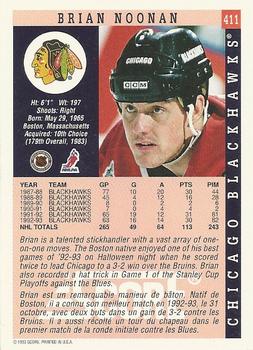 1993-94 Score Canadian #411 Brian Noonan Back
