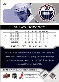 2008-09 SP Game Used #42 Shawn Horcoff Back