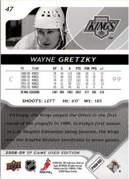 2008-09 SP Game Used #47 Wayne Gretzky Back