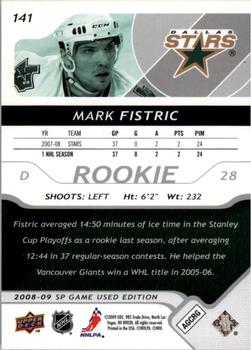 2008-09 SP Game Used #141 Mark Fistric Back