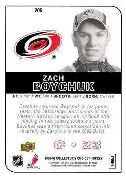 2008-09 Collector's Choice #205 Zach Boychuk Back