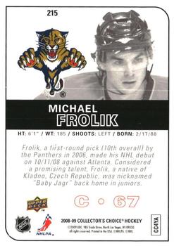 2008-09 Collector's Choice #215 Michael Frolik Back
